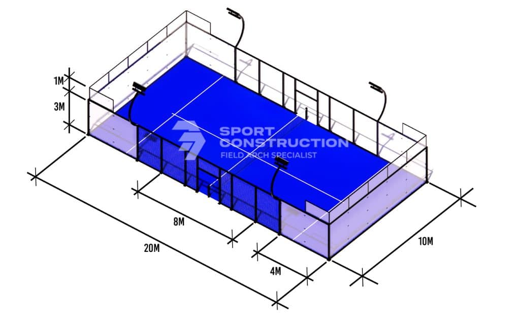 Lampu pencahayaan lapangan padel